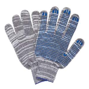 Перчатки хоз. х/б ЛАЙМА ЛЮКС 2 серые ПВХ п...